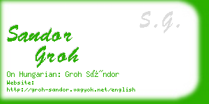 sandor groh business card